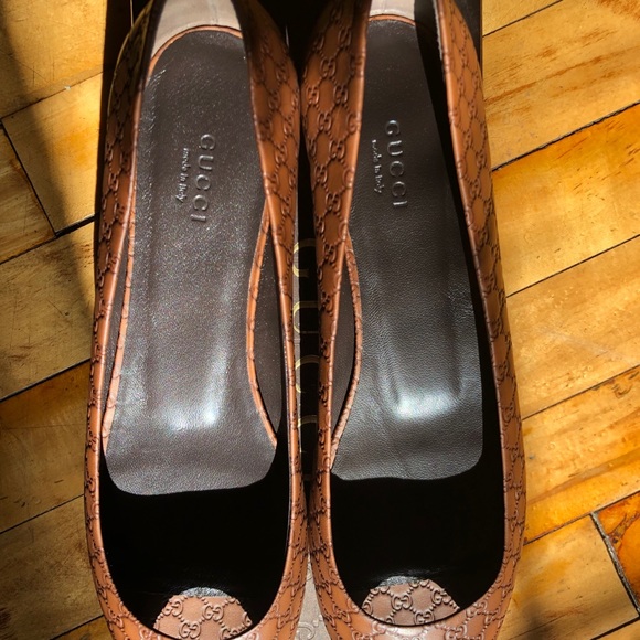 New Gucci microguccissima peep toe flats - Picture 4 of 5